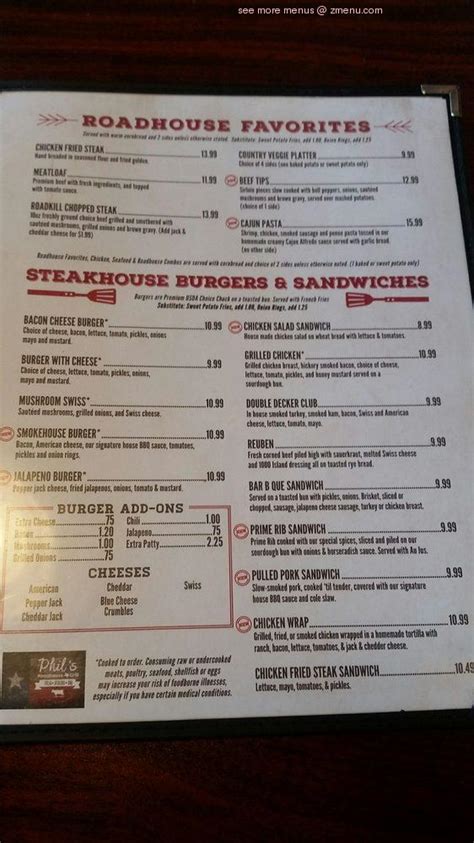 phil's roadhouse menu|phil's steakhouse menu.